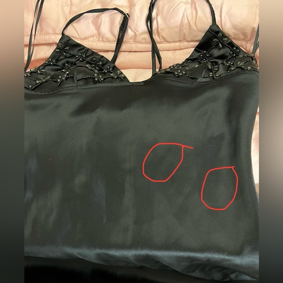 Black silk beaded embellished maxi dress size xs - Picture 5 of 6